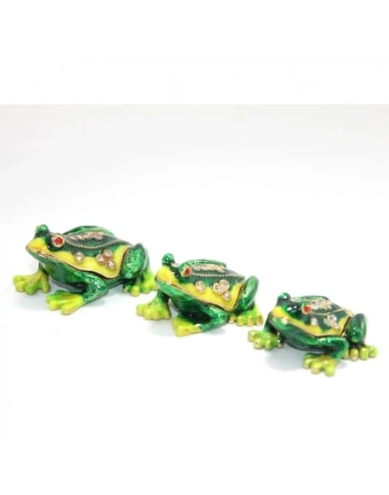 Swarovski Taşlı 3lü Kurbağa Seti