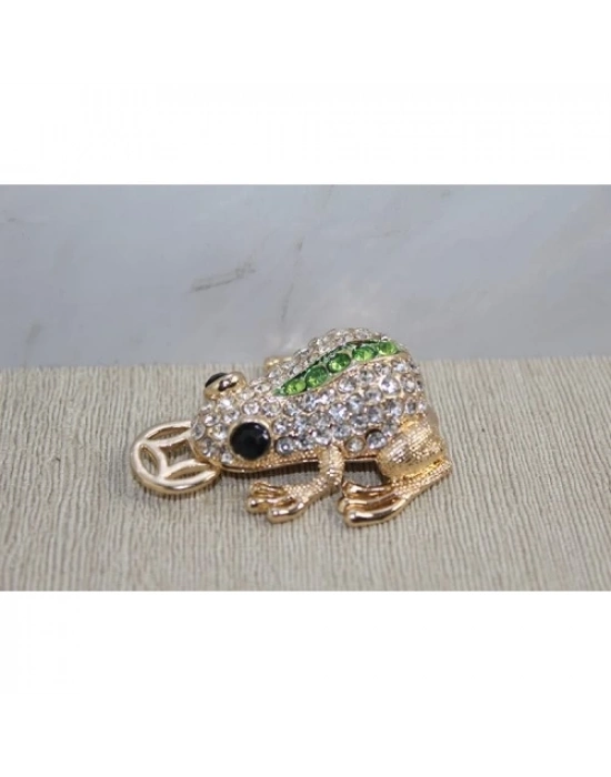 Swarovski Taşlı Minik Figür - Kurbağa