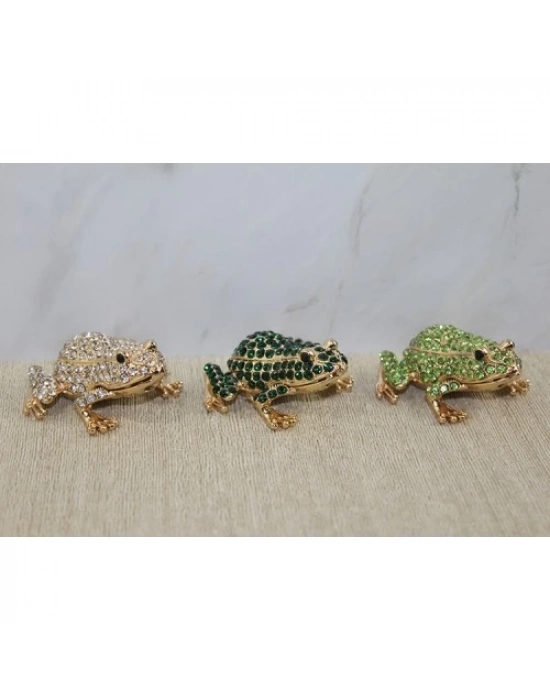 Swarovski Taşlı Minik Figür - Kurbağa Model 2