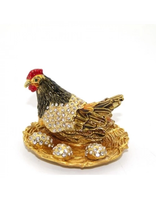 Swarovski Taşlı Yumurtalı Tekli Tavuk Model 2