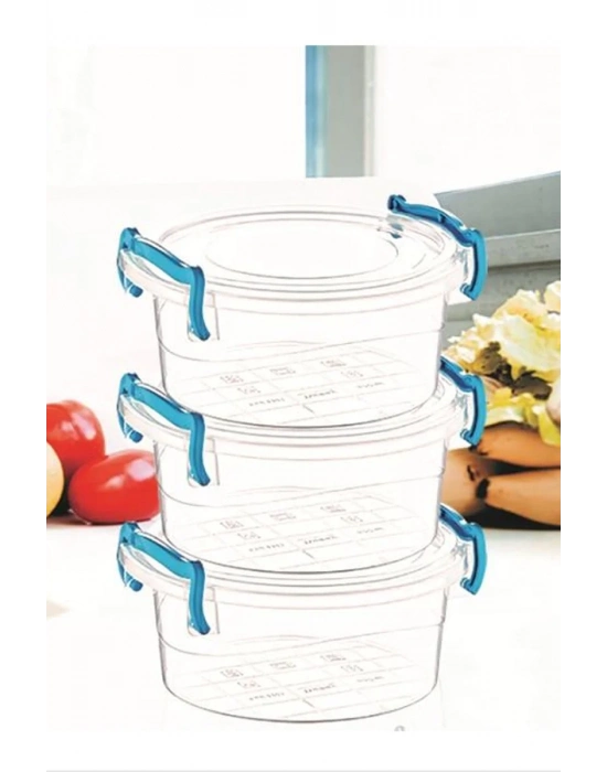 Sweet Yuvarlak Saklama Kabı 3lü Royaleks-ÇNK2320