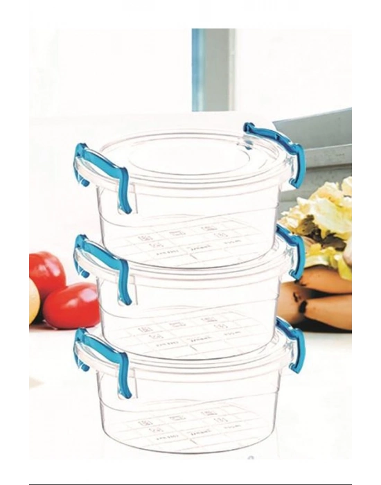 Sweet Yuvarlak Saklama Kabı 3lü Royaleks-ÇNK2320