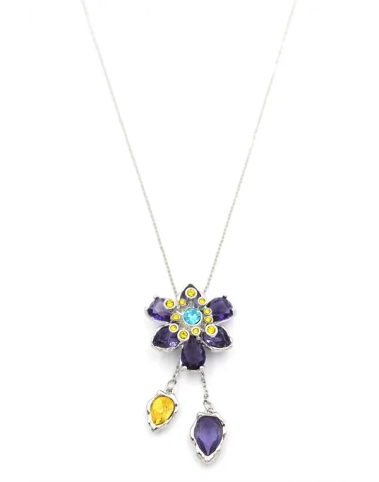 Swr Çiçek Kolye - Mor