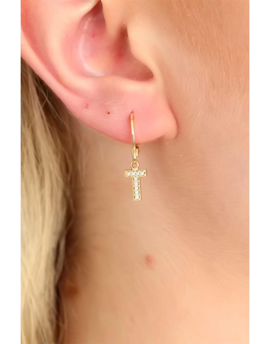 ® T Harf Bayan Küpe