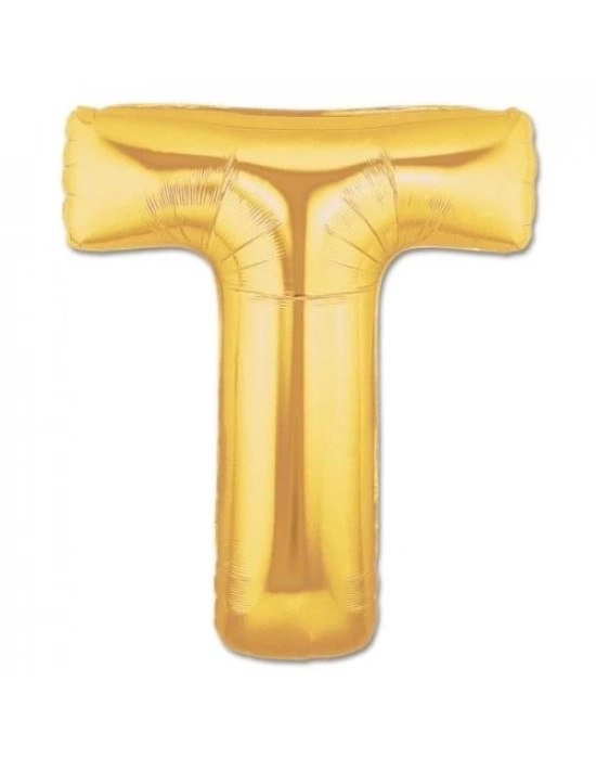 T Harf Folyo Balon Altın Renk  40 İnç