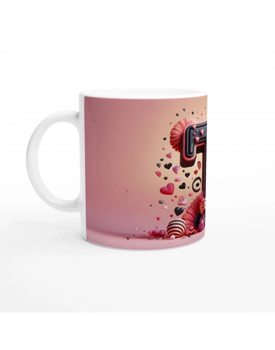 T Harfi Sanatsal Dokulu Kupa Bardak