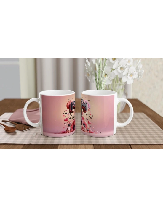 T Harfi Sanatsal Dokulu Kupa Bardak