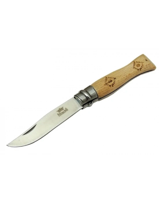 T0221 Bahçe Çakı 16 Cm - Ahşap Sap, Bilezikli, Kılıflı
