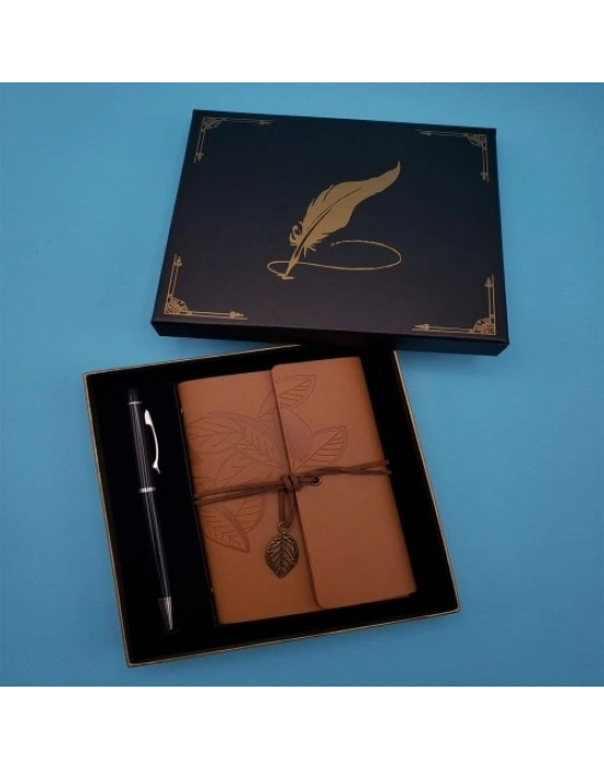 Taba Deri Defter ve Kalem Set