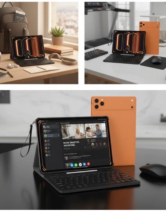 ® Tablet PC Klavyeli Set Geniş Ekran Yüksek Depolama ve Android Sistem