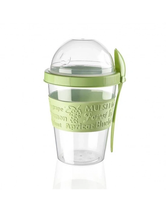 ®  Taken Go Kapaklı Kaşıklı Pratik Taşınabilir Meyveli Yoğurt Kabı