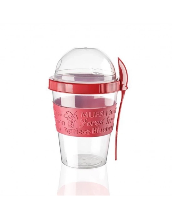 ®  Taken Go Kapaklı Kaşıklı Pratik Taşınabilir Meyveli Yoğurt Kabı