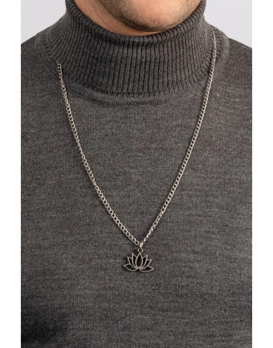 Tam Boğazlı Balıkçı Yaka Dokuma Triko - Füme -