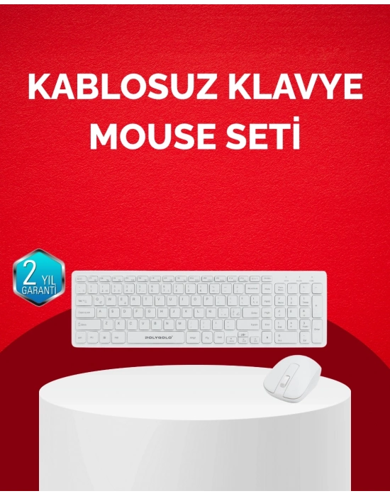 Tam Boy Kablosuz Klavye Mouse Seti - Gelişmiş Bağlantı ve Sessiz Performans