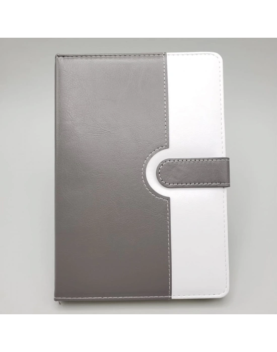 Tarihsiz Ajanda Defter Beyaz Gri Renk