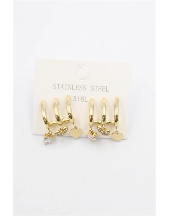 Taş Sallantılı Küpe - Altın