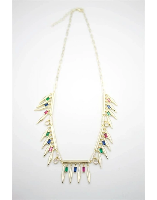 Taş Sallantılı Marka Kolye - Altın