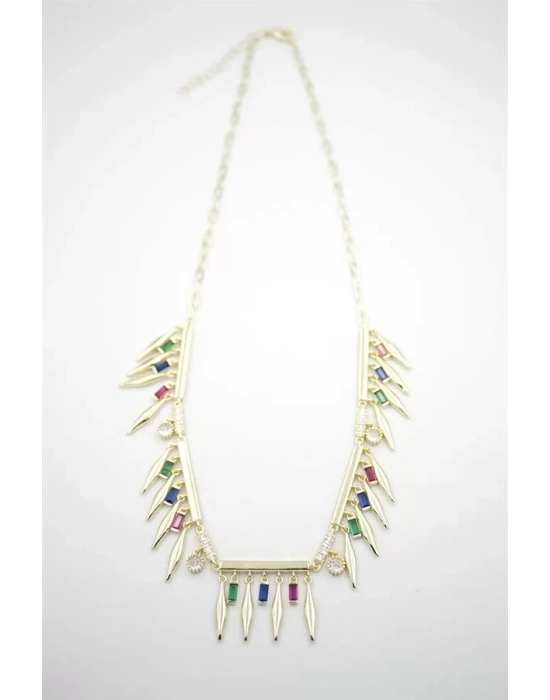 Taş Sallantılı Marka Kolye - Altın