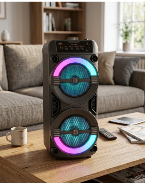 Taşınabilir Bluetooth Hoparlör RGB Işık Efektli Stereo Ses