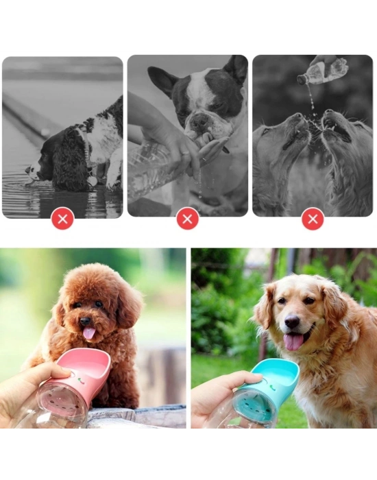 ®  Taşınabilir Evcil Hayvan Suluğu Seyahat Kabı Kilitlenebilen Su Sızdırmaz Kap 350 ml