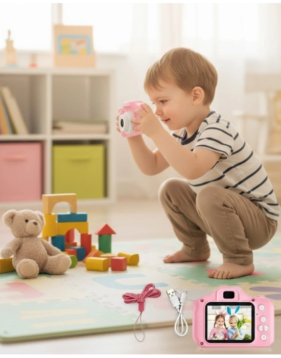 ® Taşınabilir HD Dijital Kamera Video Kayıt Fotoğraf Çekim USB Bağlantılı Şarjlı