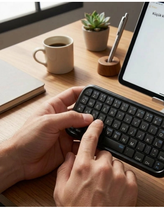 Taşınabilir Mini Bluetooth Klavye Şarjlı Kablosuz Klavye