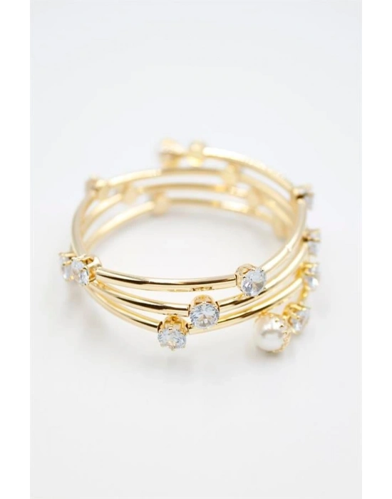 Taşlı Bilezik - Altın