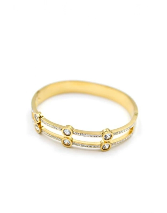 Taşlı Bilezik - Altın