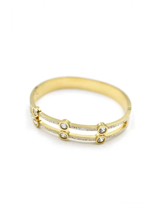 Taşlı Bilezik - Altın