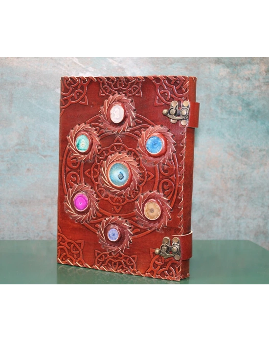 Taşlı Deri Defter Model 12