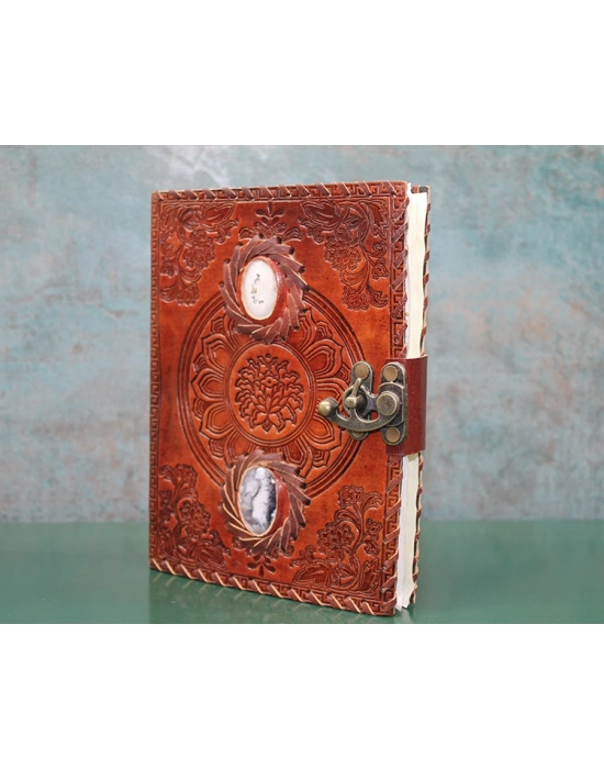 Taşlı Deri Defter Model 9