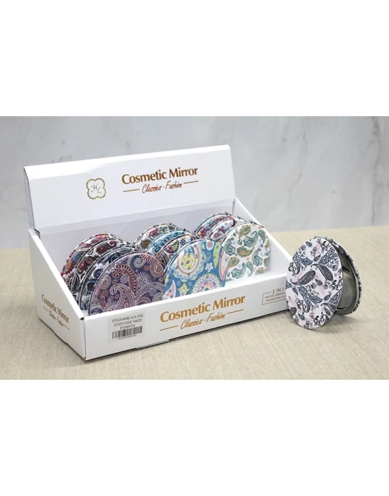 Taşlı El Aynası Oval İnce Alk3762