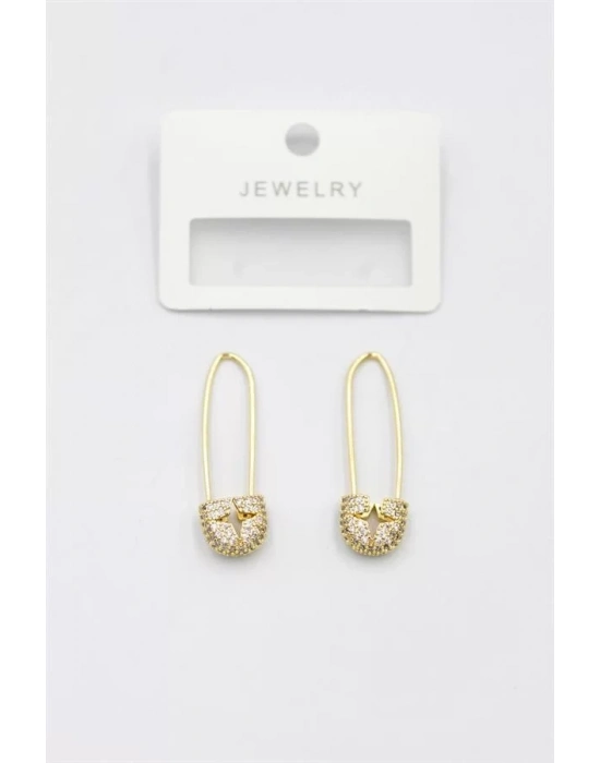 Taşlı Filkete Küpe - Altın