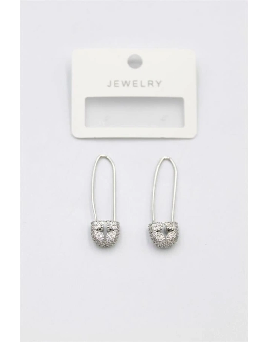 Taşlı Filkete Küpe - Gümüş