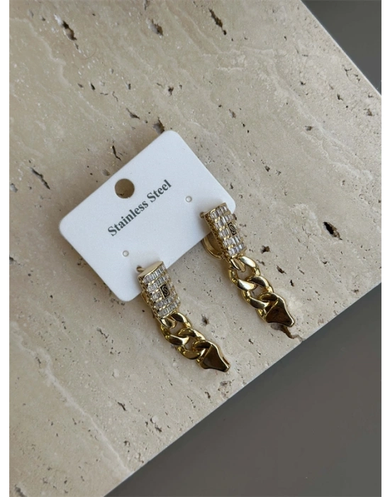 Taşlı Gurmet Küpe - Altın