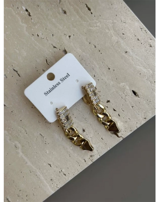 Taşlı Gurmet Küpe - Altın