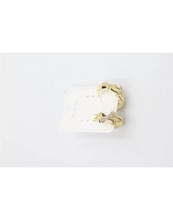 Taşlı Halka Küpe - Altın