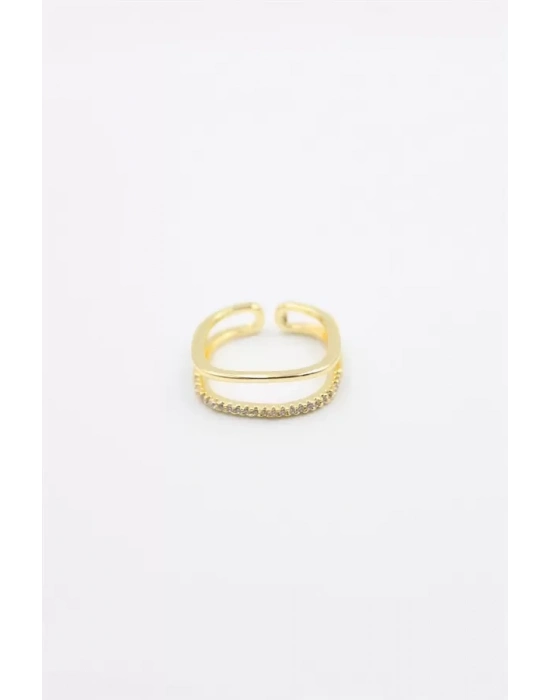 Taşlı Halka Yüzük - Altın