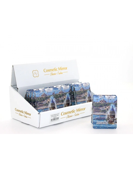 Taşlı İstanbul Tasarımı El Aynası İnce Model 10