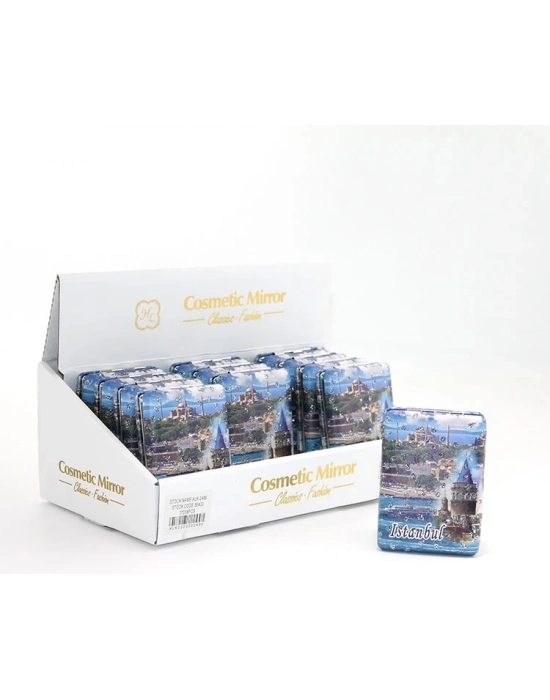 Taşlı İstanbul Tasarımı El Aynası Kalın Alk2486
