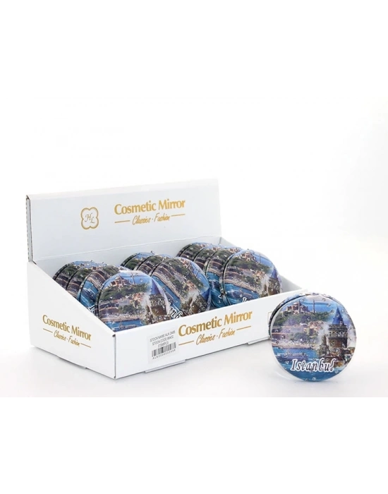 Taşlı İstanbul Tasarımı El Aynası Kalın Alk2488