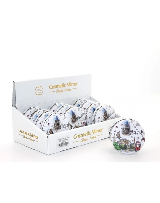 Taşlı İstanbul Tasarımı El Aynası Kalın Alk2489
