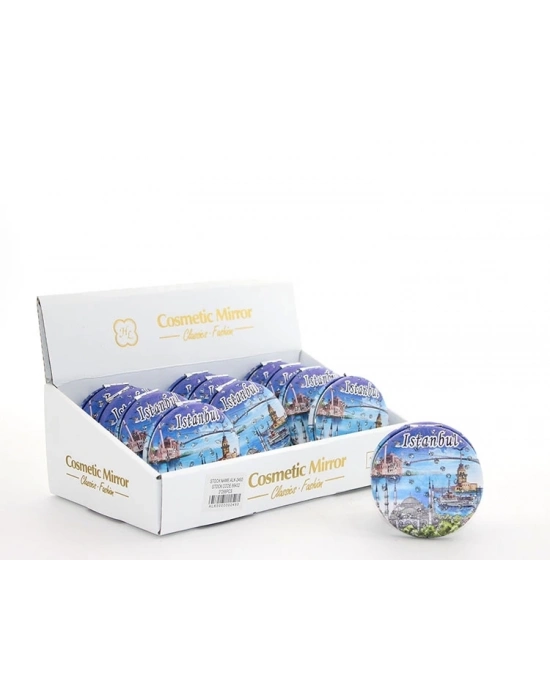 Taşlı İstanbul Tasarımı El Aynası Kalın Alk2490