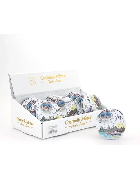 Taşlı İstanbul Tasarımı El Aynası Kalın Alk2491