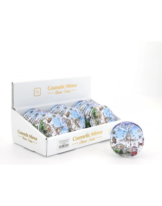 Taşlı İstanbul Tasarımı El Aynası Kalın Model 5