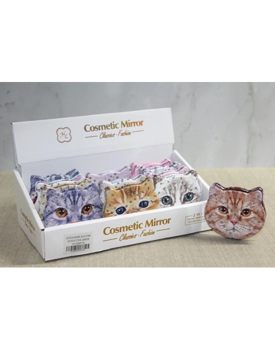 Taşlı Kedi El Aynası Alk3749
