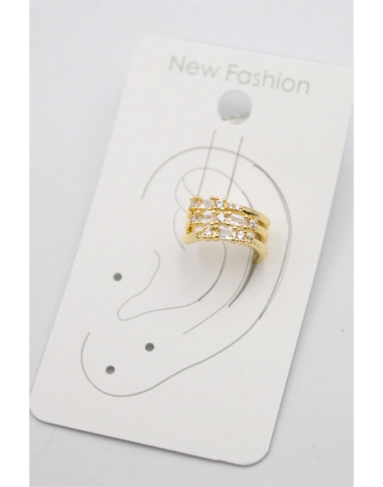 Taşlı Kıkırdak Küpe - Altın