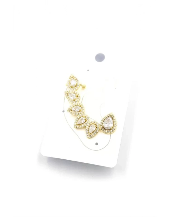 Taşlı Kıkırdak Küpe - Altın