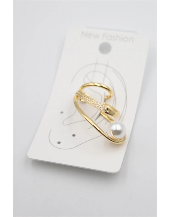 Taşlı Kıkırdak Küpe - Altın