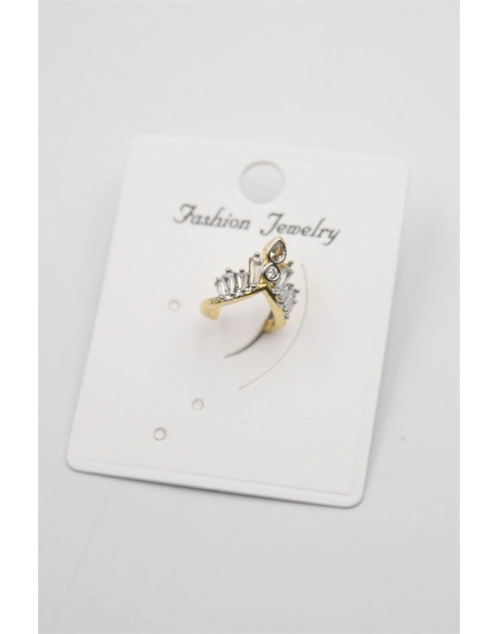 Taşlı Kıkırdak Küpe - Altın